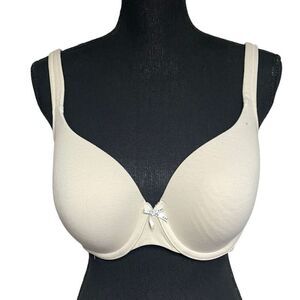 Cacique Ivory Full-Coverage Cotton Blend Bra - 40C